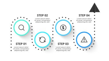 Basamaklı bilgi için yaratıcı bir konsept. İş veri görselleştirmesi.