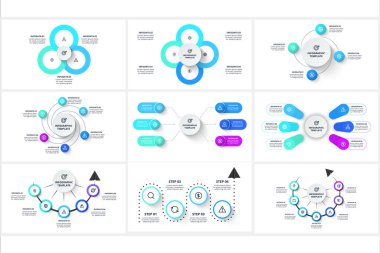 Infographic için seçenekleri, parçaları veya süreçleri olan yaratıcı bir konsept belirleyin. İş veri görselleştirmesi.