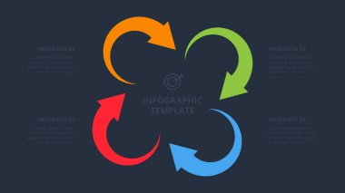 Bilgi adımları, seçenekler, parçalar veya süreçler için yaratıcı bir kavram. İş veri görselleştirmesi.