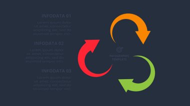 Bilgi adımları, seçenekler, parçalar veya süreçler için yaratıcı bir kavram. İş veri görselleştirmesi.