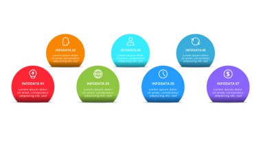 Bilgi adımları, seçenekler, parçalar veya süreçler için iş akışı konsepti. İş veri görselleştirmesi.