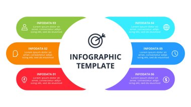 Bilgi adımları, seçenekler, parçalar veya süreçler için iş akışı konsepti. İş veri görselleştirmesi.