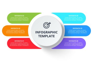 Bilgi adımları, seçenekler, parçalar veya süreçler için iş akışı konsepti. İş veri görselleştirmesi.