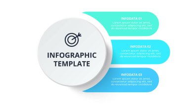 Bilgi adımları, seçenekler, parçalar veya süreçler için iş akışı konsepti. İş veri görselleştirmesi.