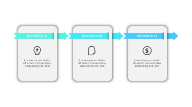 Bilgi adımları, seçenekler, parçalar veya süreçler için iş akışı konsepti. İş veri görselleştirmesi.
