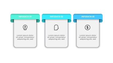 Bilgi adımları, seçenekler, parçalar veya süreçler için iş akışı konsepti. İş veri görselleştirmesi.