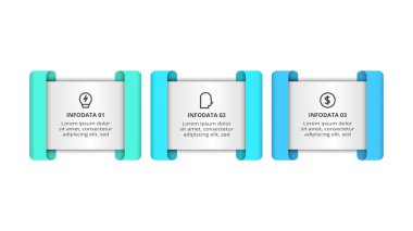 Bilgi adımları, seçenekler, parçalar veya süreçler için iş akışı konsepti. İş veri görselleştirmesi.