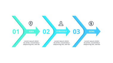 Bilgi adımları, seçenekler, parçalar veya süreçler için iş akışı konsepti. İş veri görselleştirmesi.