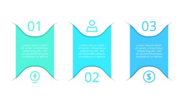 Bilgi adımları, seçenekler, parçalar veya süreçler için iş akışı konsepti. İş veri görselleştirmesi.