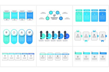 Basamaklı bilgi için yaratıcı konsepti, siyah arkaplanda ağ için şablonu ayarla.