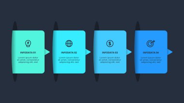 Siyah arkaplanda web için bilgi için yaratıcı bir kavram.