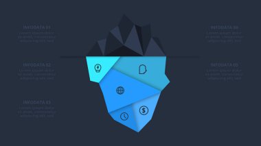 Siyah arkaplanda web için bilgi için yaratıcı bir kavram.