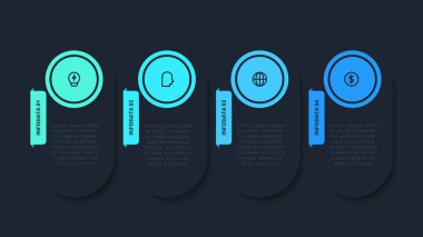 Siyah arkaplanda bilgi için yaratıcı bir kavram.