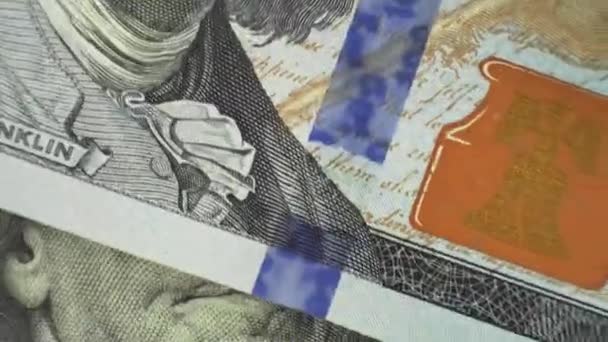 Asmr Video Šustění 100 Dolarových Bankovek Počítám 100 Amerických Bankovek — Stock video