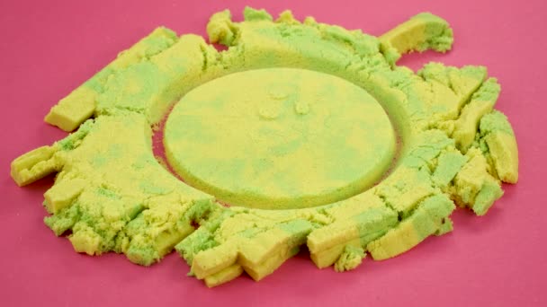 Very Satisfying Relaxing Kinetic Sand Asmr Cutting Stress Macro Close — Stock Video