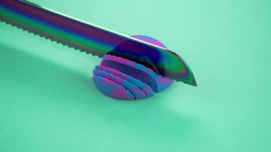 Çok tatmin edici ve rahatlatıcı Kinetik Kum ASMR videosu. Stres önleyici makroyu renkli Kinetik Kumu bıçakla kapatmak. ASMR sesleri.