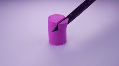 Çok tatmin edici ve rahatlatıcı Kinetik Kum ASMR videosu. Stres önleyici makroyu renkli Kinetik Kumu bıçakla kapatmak. ASMR sesleri.