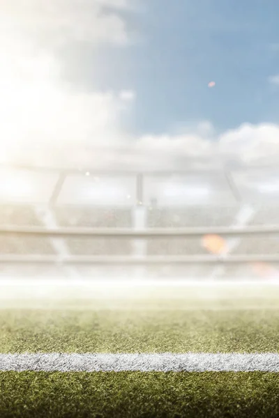 サッカーの背景 ファンでいっぱいの大きなスタジアム スタジアム3D 背景がぼやけている スポーツサッカー — ストック写真
