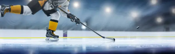 Hockey Player Action Close Hockey Player Ice Rink Hockey Concept — Stock Photo, Image