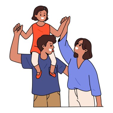 Mutlu aile vektör illüstrasyonu 