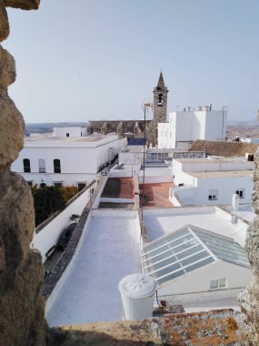 Cadiz, Endülüs, İspanya 'daki Vejer de la Frontera kasabasının beyaz sarayları