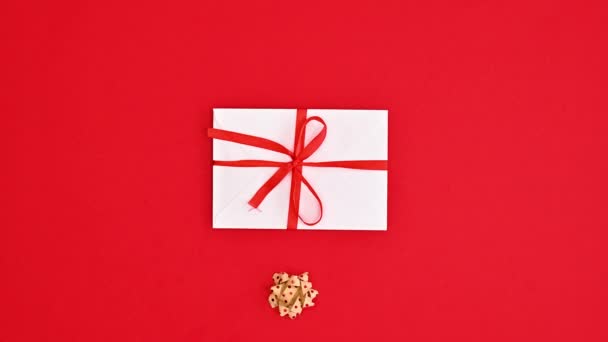 Enveloppe Cadeau Ouverture Avec Carte Papier Espace Copie Pour Texte — Video