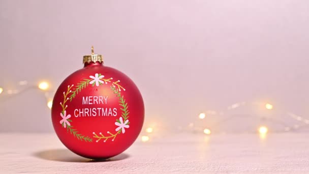 Magia Navidad Adorno Navidad Feliz Aparece Fondo Brillante Con Luces — Vídeos de Stock