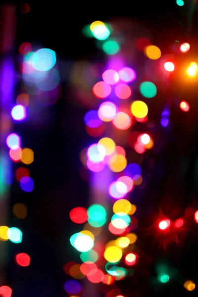 Mnoho Rozmazané Vánoční Stromeček Nebo Dance Party Světla Dekorace Vytvořit — Stock fotografie