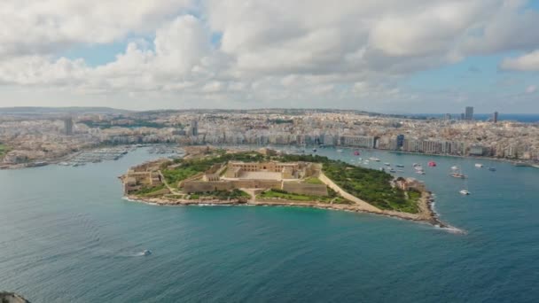 Isla Manoel Fuerte Gzira Isla Malta — Vídeos de Stock