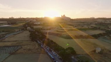 Mdina 'da günbatımı - Malta' nın eski başkenti 