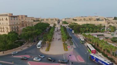 Malta adasının başkenti Valletta şehrinin insansız hava aracı görüntüsü