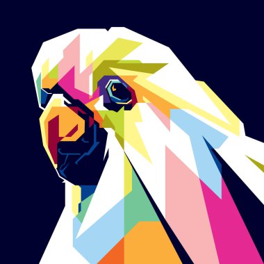 Renkli papağan kafası populer sanat tarzı