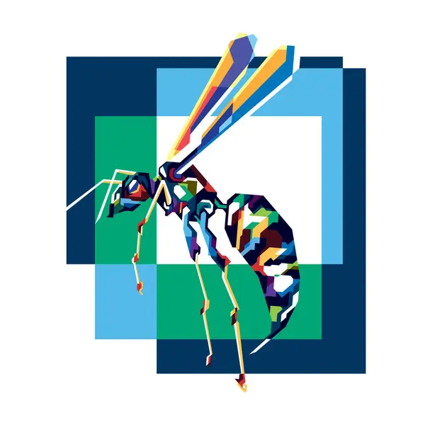 Colorfull Wasp Pop Estilo Arte — Archivo Imágenes Vectoriales