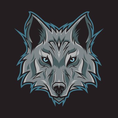 Wolf Head Logo İllüstrasyon Vektörü