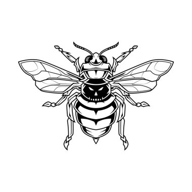 Arı Kafatası Çizgisi Sanat İllüstrasyonu