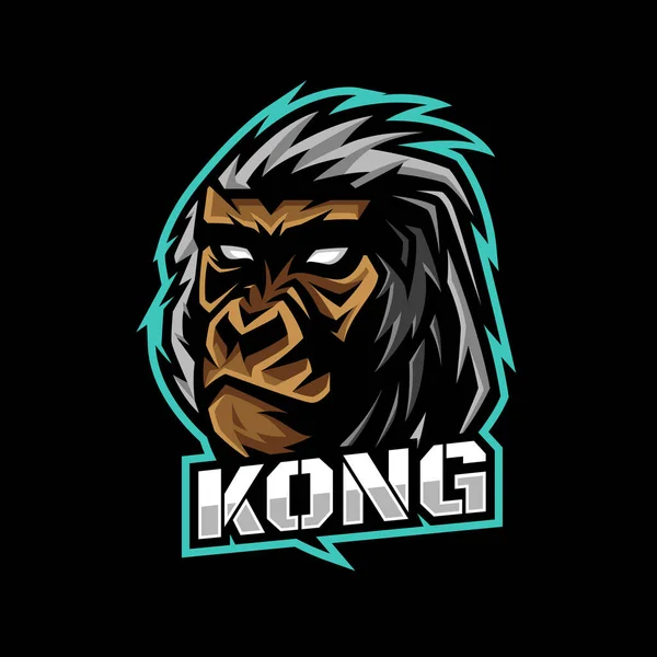 stock vector Kong Gorilla Head Gaming Logo Esport