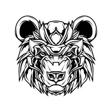 panda Line Art Tişört İllüstrasyonu