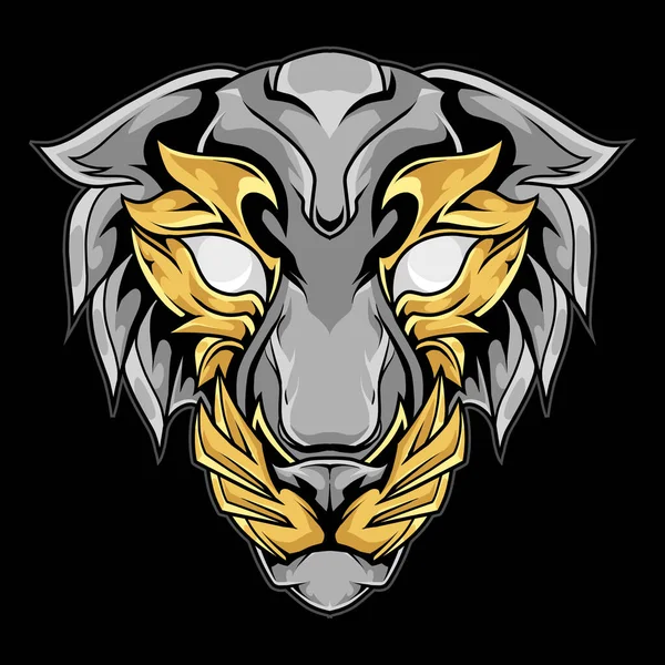 Ilustração Logotipo Mascote Tigre Ornamento —  Vetores de Stock
