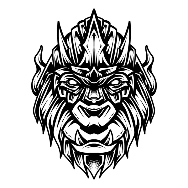 Gorila Ilustração Vetor Arte Linha Principal —  Vetores de Stock