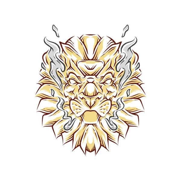 Illustration Vectorielle Couleur Tête Lion — Image vectorielle
