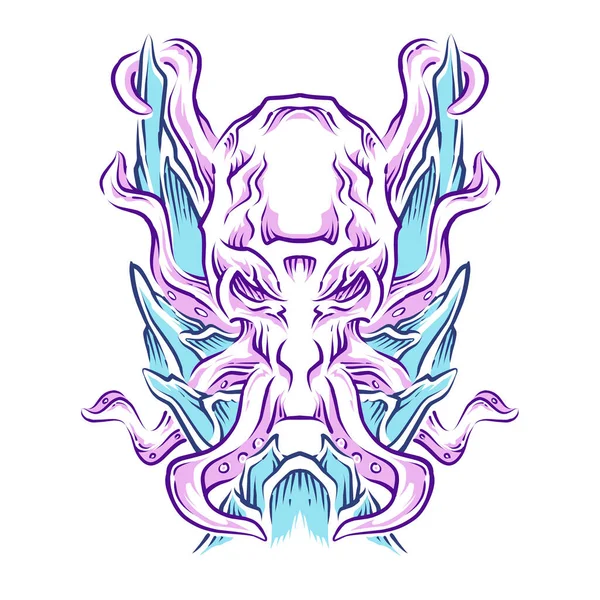 Octopus Color Vector Illustration — Stock Vector