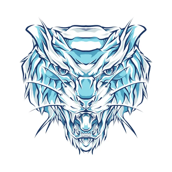 Tiger Head Color Vector Illustration — Stock Vector