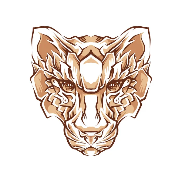 Tiger Head Color Vector Illustration — Stock Vector