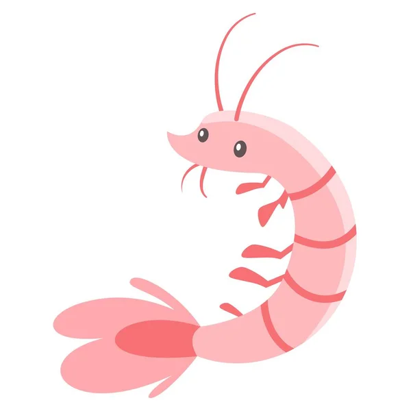 Děti Plochá Vektorová Ilustrace Bílém Pozadí Růžové Krevety Vektorová Ilustrace — Stockový vektor