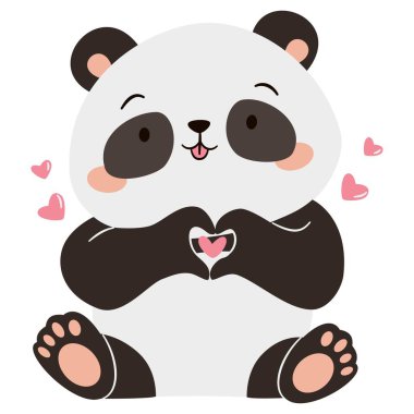 Kalp işaretini ellerle, sevgililer günü çizimleriyle gösteren bir aşk. basit çocuksu bir şekilde düz vektör illüstrasyonunu göster. Vektör illüstrasyonu