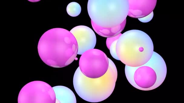 Абстрактна Анімація Бульбашок Геометричних Форм Зіткнення Кульок Концепція Відпустки Святковий — стокове відео
