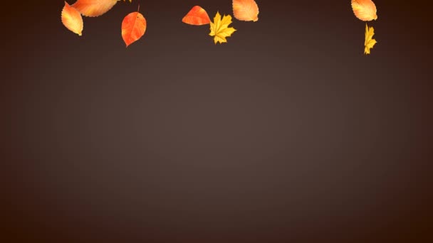 ใบไม เปล ยนส งตกลงบนพ นหล าตาล ภาพเคล อนไหว ของใบไม แนวค — วีดีโอสต็อก