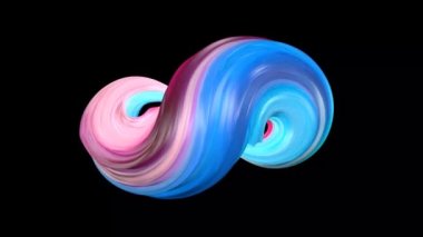 Soyut kaprisli sonsuzluk animasyonu. Yağlı boyalı animasyon. 3B döngü canlandırması.