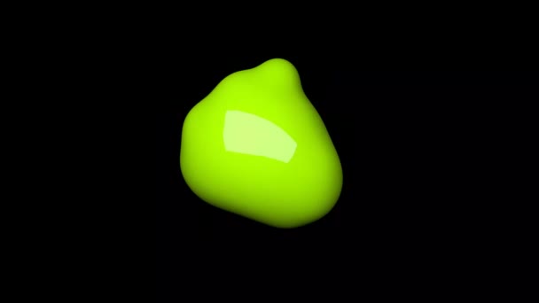 彩色声波圆形均衡器的三维抽象动画 音乐的频谱模拟 未来主义 绿色液体球的抽象动画 液体摘要 — 图库视频影像