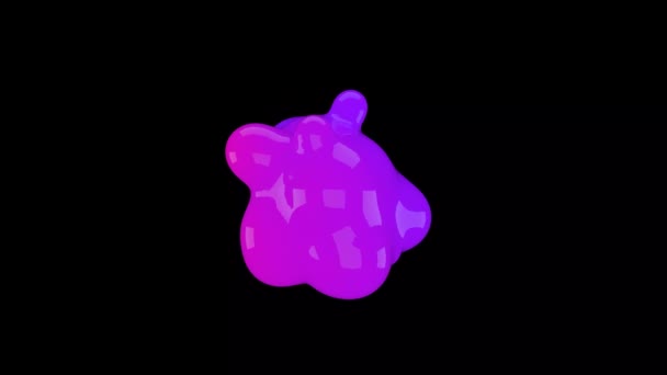 アブストラクト滑らかな液体形状の3Dアニメーション 4Kシームレスループ3Dアニメーション 泡の滑らかなアニメーション 内側の輝きを持つメタボール アルファマットは黒の背景に隔離され — ストック動画
